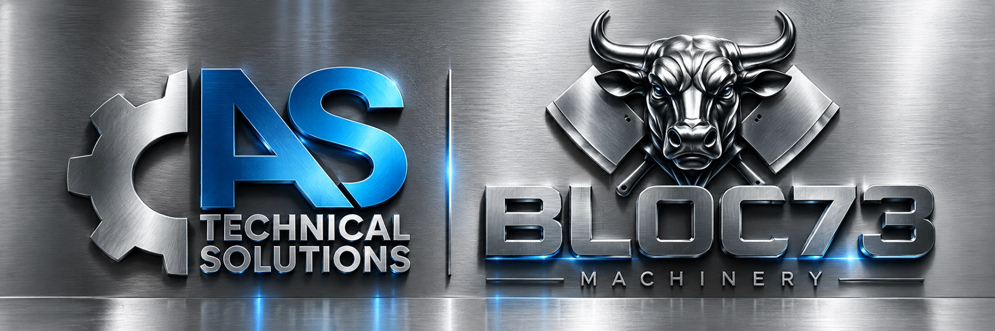 AS Technical Solutions und BLOC73 Machinery auf einer gemeinsamen Edelstahlfläche