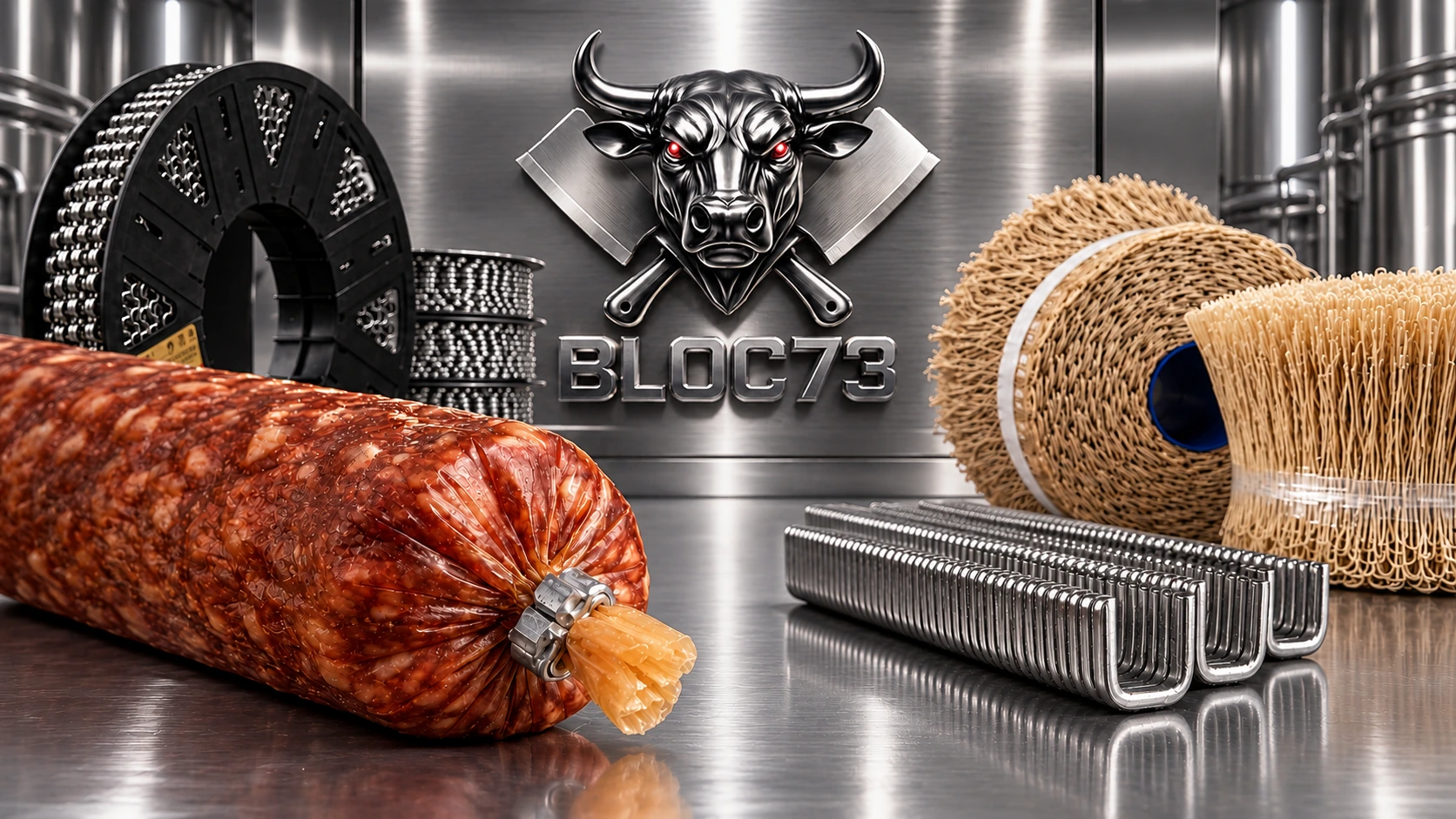 BLOC73 Markenmotiv mit Clips und Schlaufen
