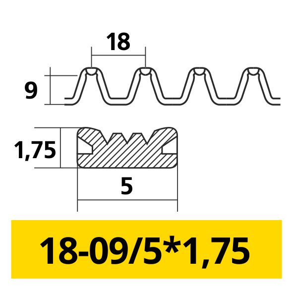 Continuous Clip 18-09/5×1,75 – Originalabbildung
